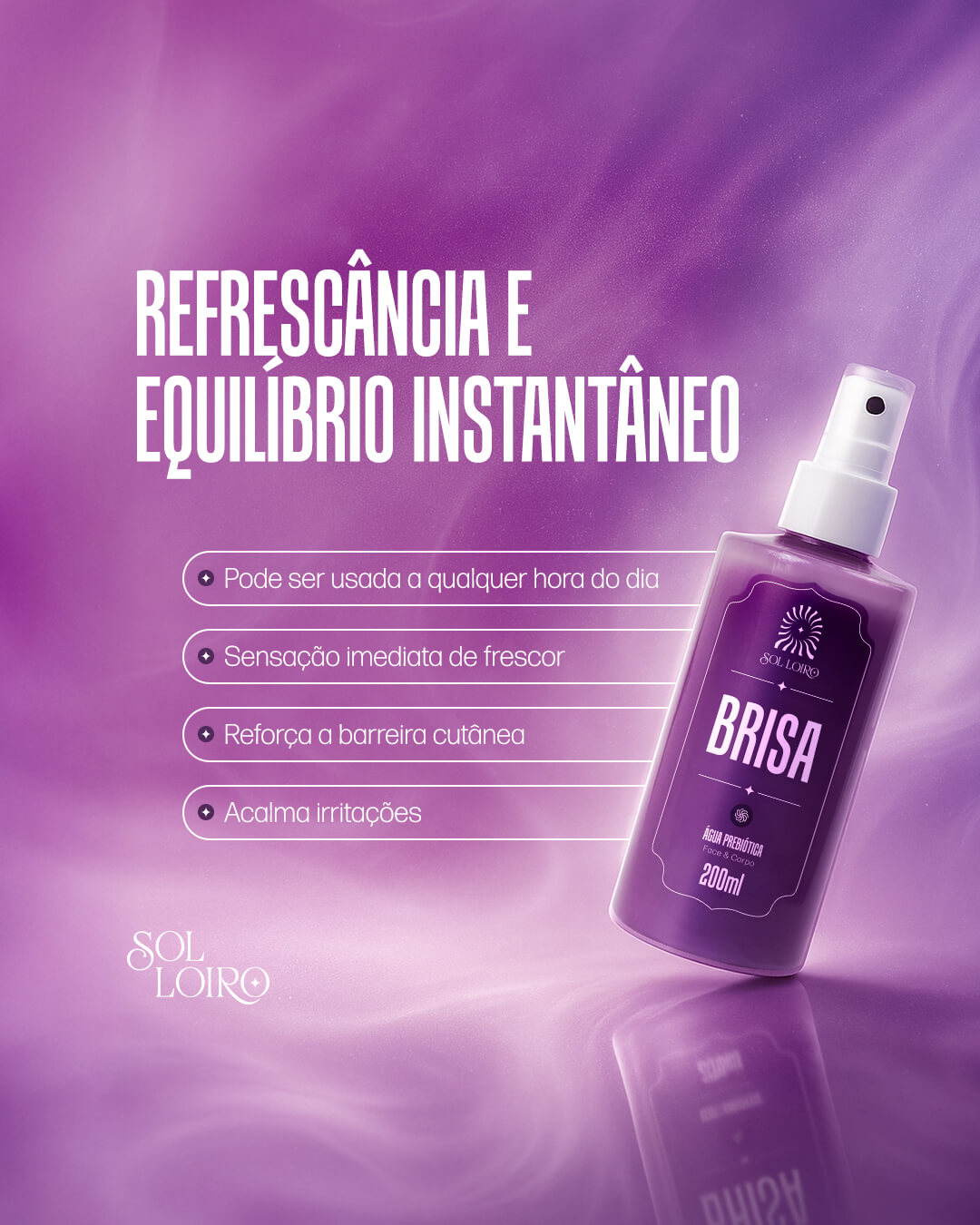 Água Prebiótica Brisa – Equilíbrio da Pele com Ação Calmante e Fortalecedora