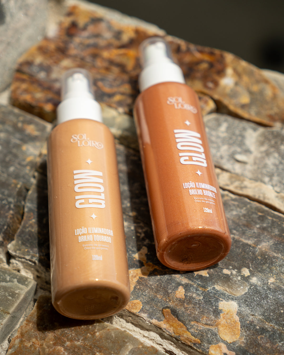 Kit Glow Dourado + Glow Bronze – Iluminadores para Pele Bronzeada e Hidratada
