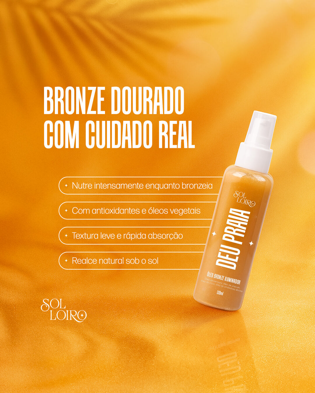 Óleo Deu Praia – Bronzeador Natural com Hidratação Profunda