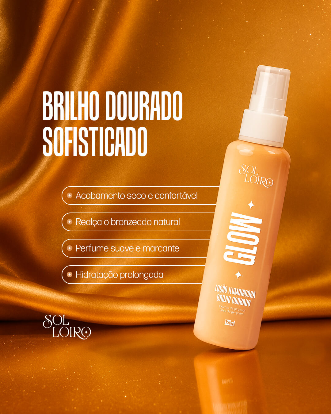 Glow Dourado – Iluminador com Efeito Sol e Hidratação Sofisticada