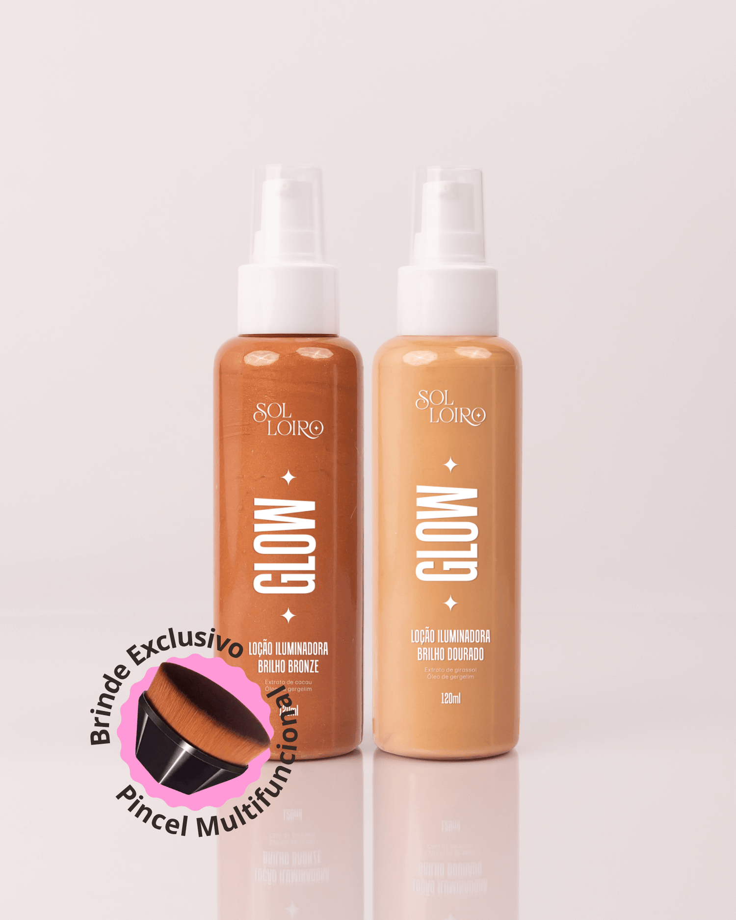 Kit Glow Dourado + Glow Bronze – Iluminadores para Pele Bronzeada e Hidratada